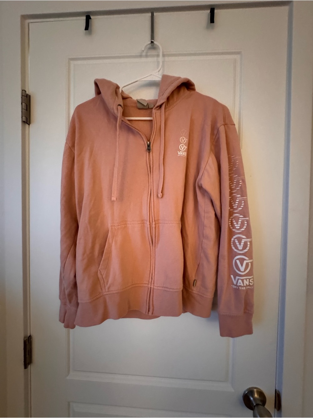 Vans Rose-Pink Full-Zip Hoodie with Sleeve Graphics